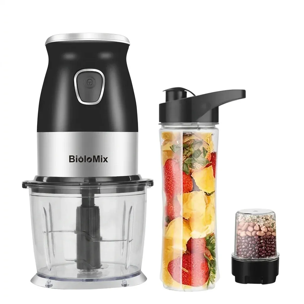 BioloMix draagbare blender met hakmolen set