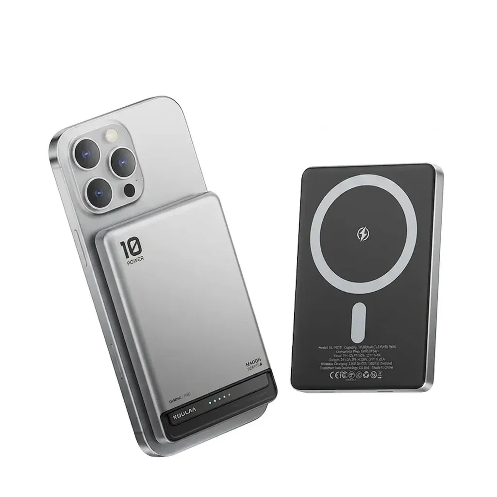 KUULAA magnetische powerbank zilver 10000 mAh