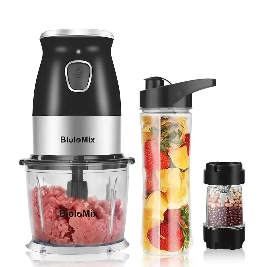 Biolomix 3-in-1 compacte blender met hakmolen en maalmolen