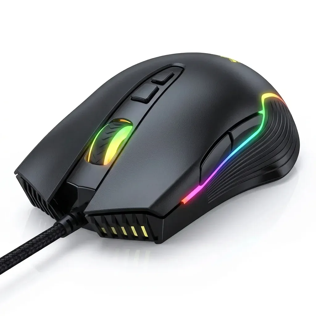 ONIKUMA bedrade gamingmuis met 6400 DPI en RGB-verlichting