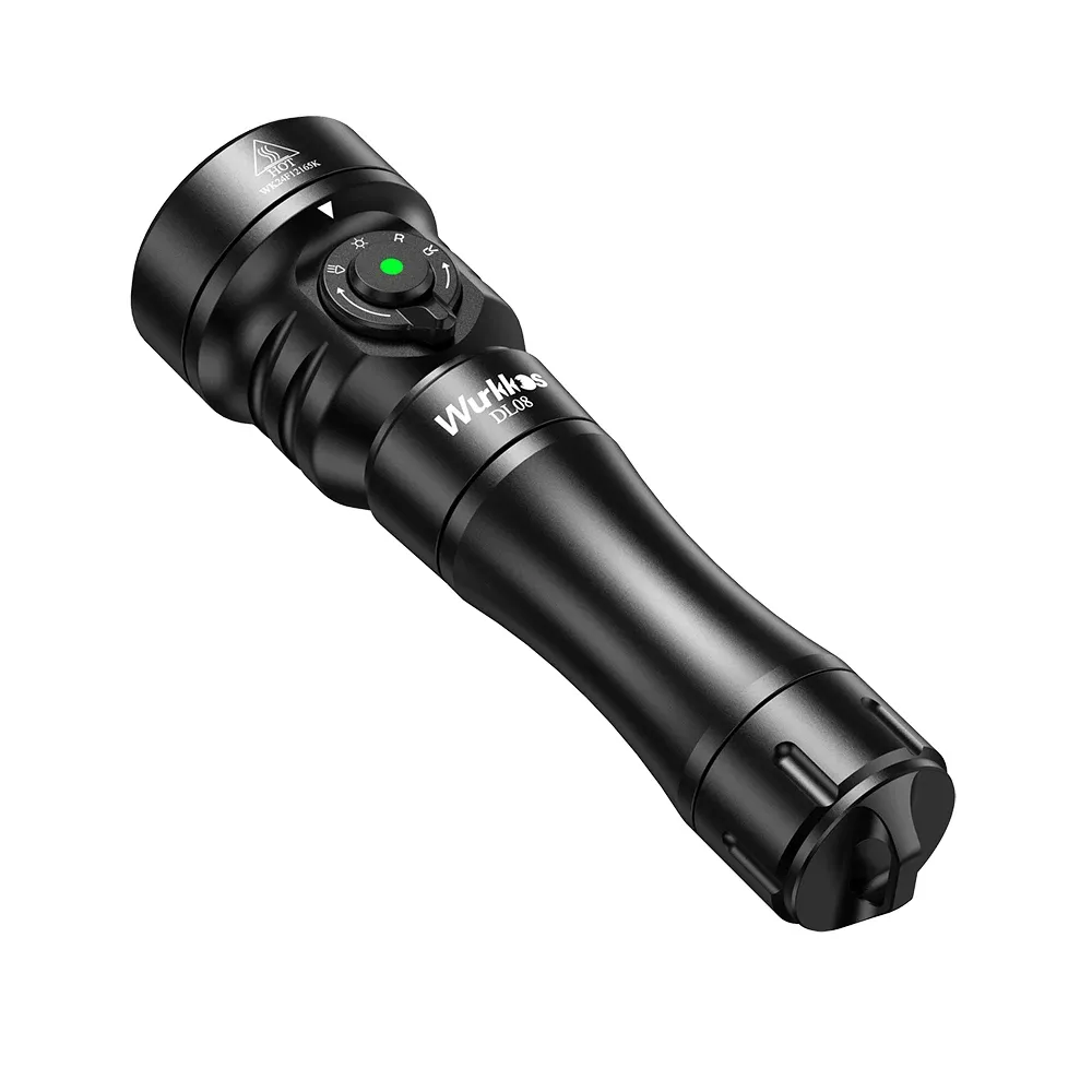 Wurkkos DL08 duikzaklamp met draaiknop en rood/UV-licht