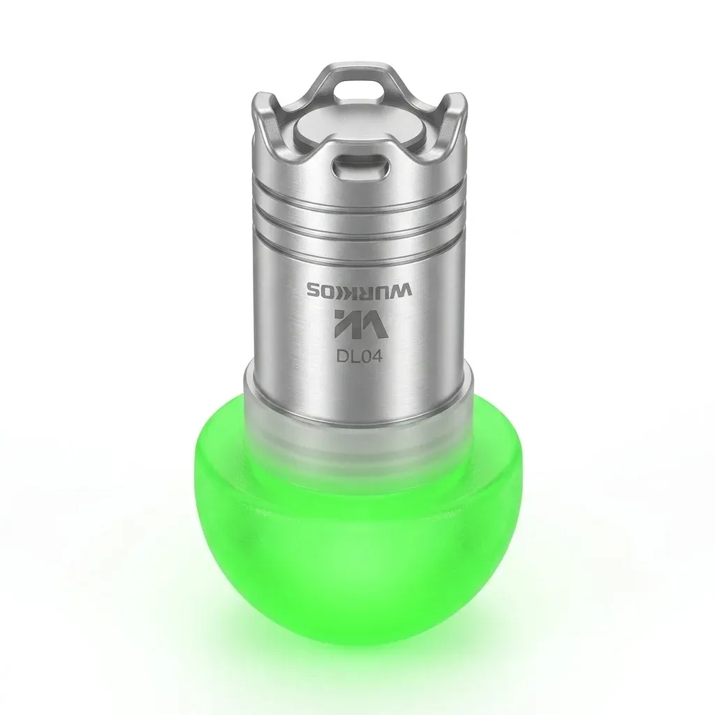 Wurkkos DL04 mini duikzaklamp zilver groen