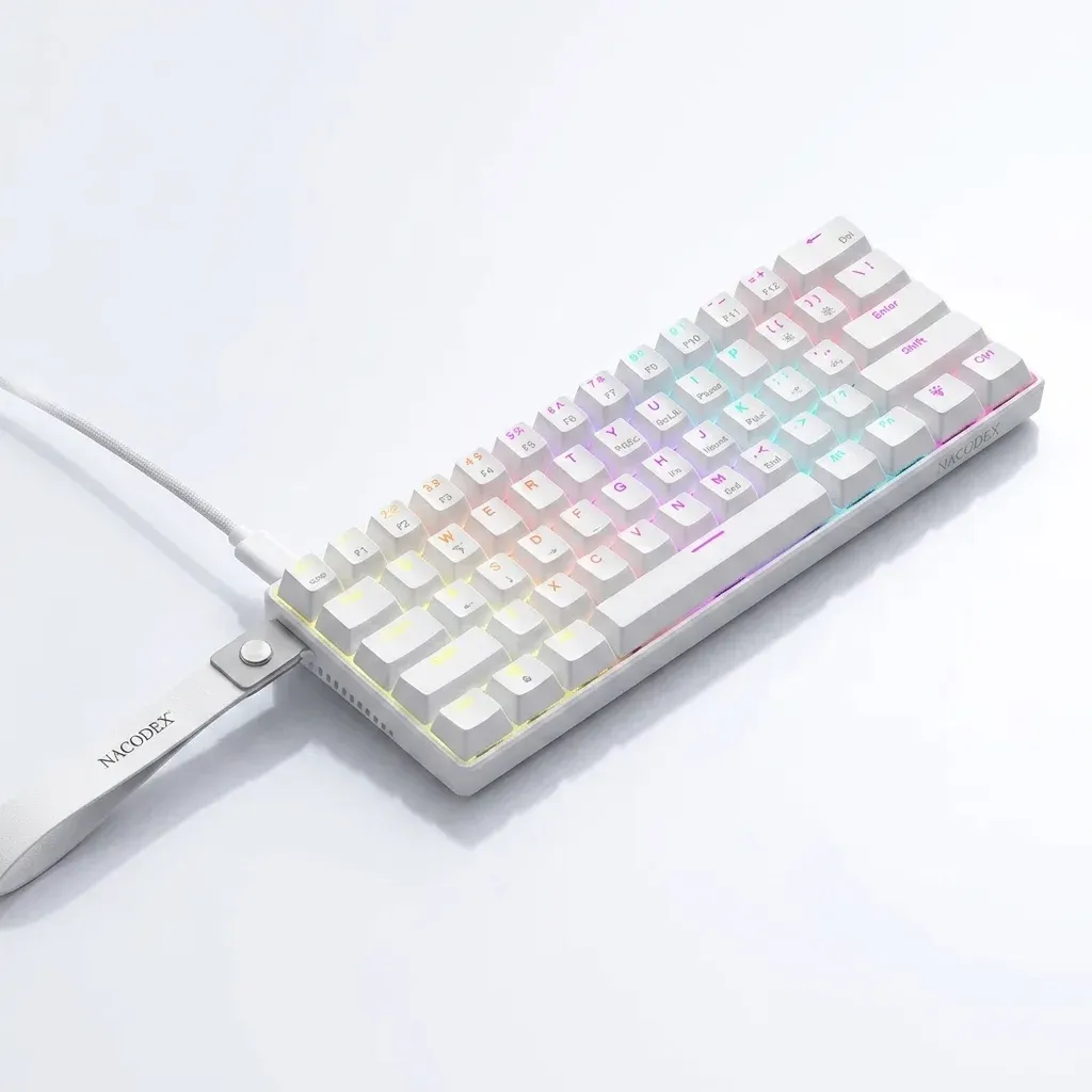 מקלדת Ajazz NK61 לבנה עם RGB