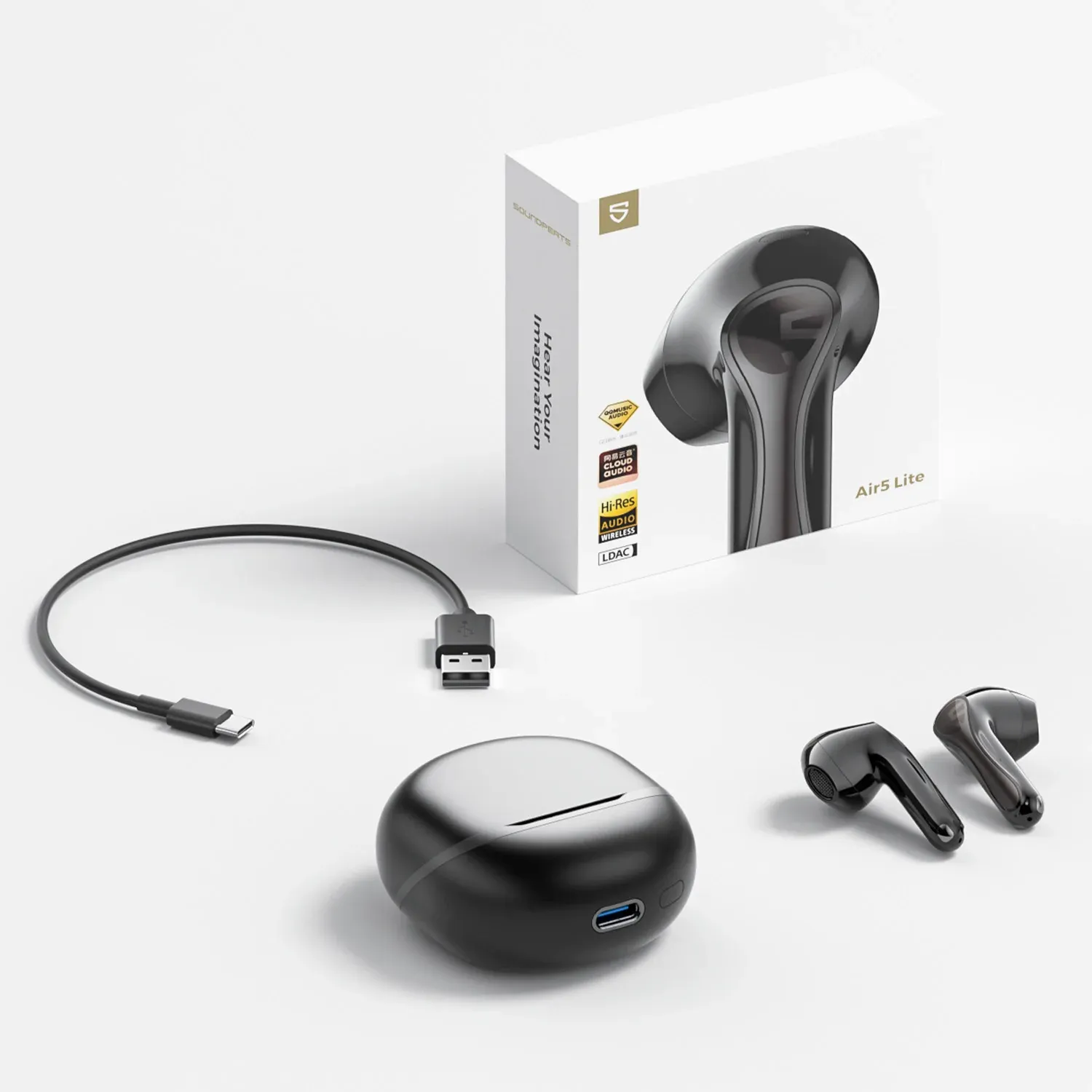 SoundPEATS Air5 Lite semi-in-ear oordopjes met LDAC en multipoint