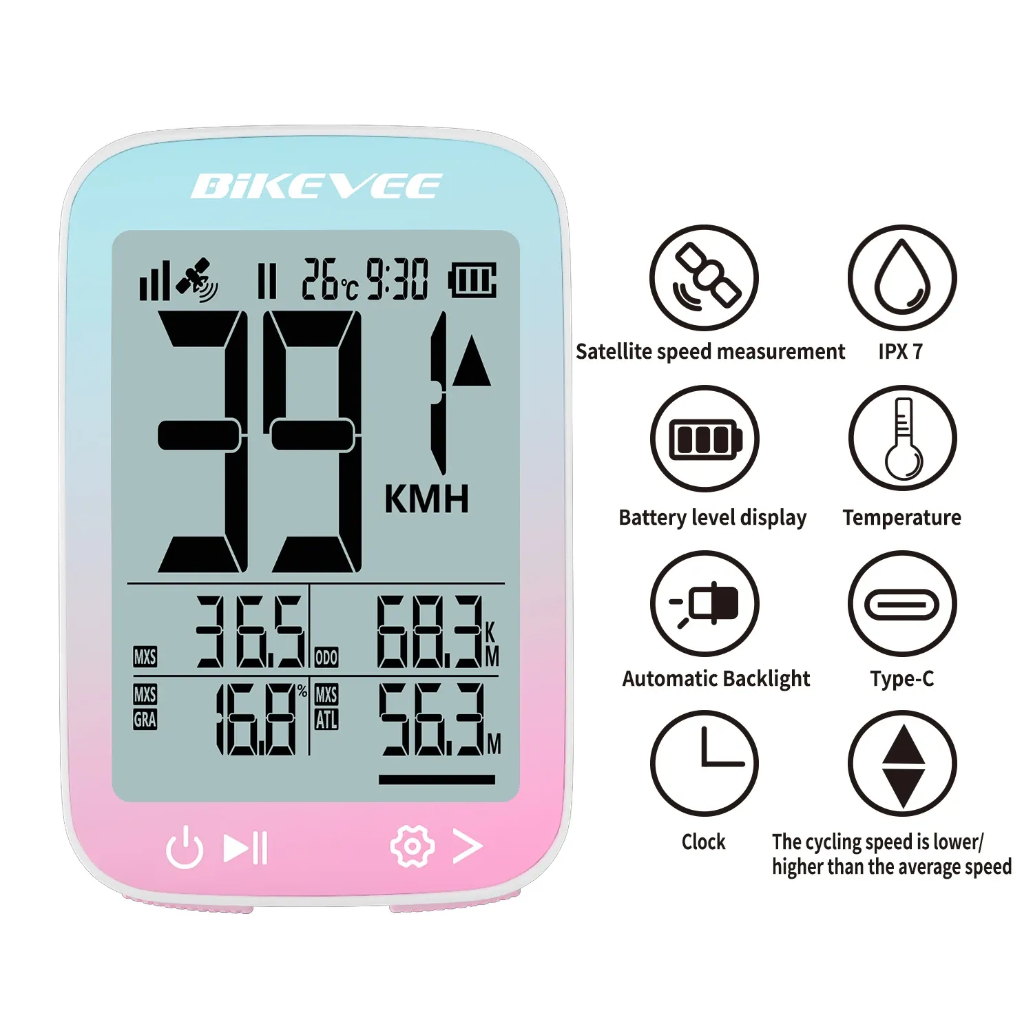 Bikevee BKV-3001 draadloze GPS-fietscomputer